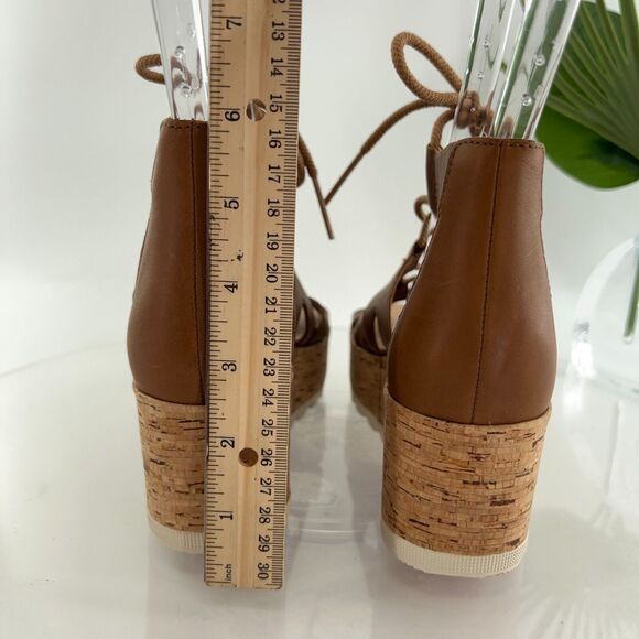 Sorel Brown Wedge Sandals - Picture 8 of 16